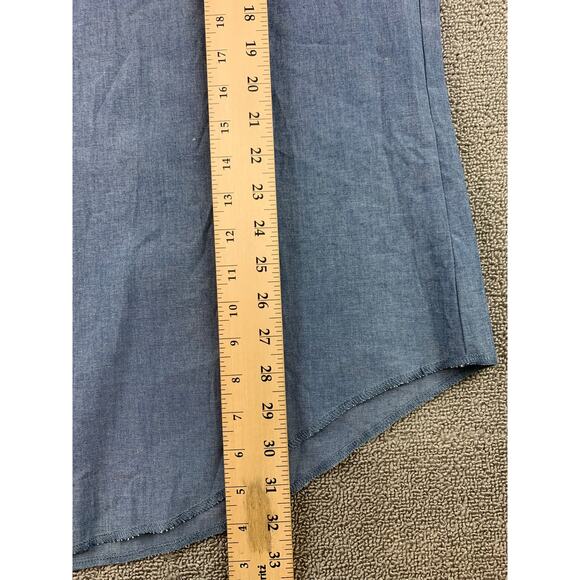 Y2K Wrangler Men's 17x35 Blue Shirt with Western Pearl Snaps‎ Long Sleeve - Picture 8 of 10